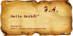 Helle Anikó névjegykártya